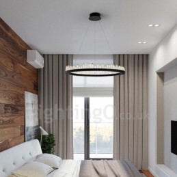 Suspension en cristal au design circulaire exquis et tendance