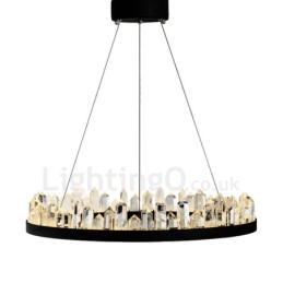 Suspension en cristal au design circulaire exquis et tendance