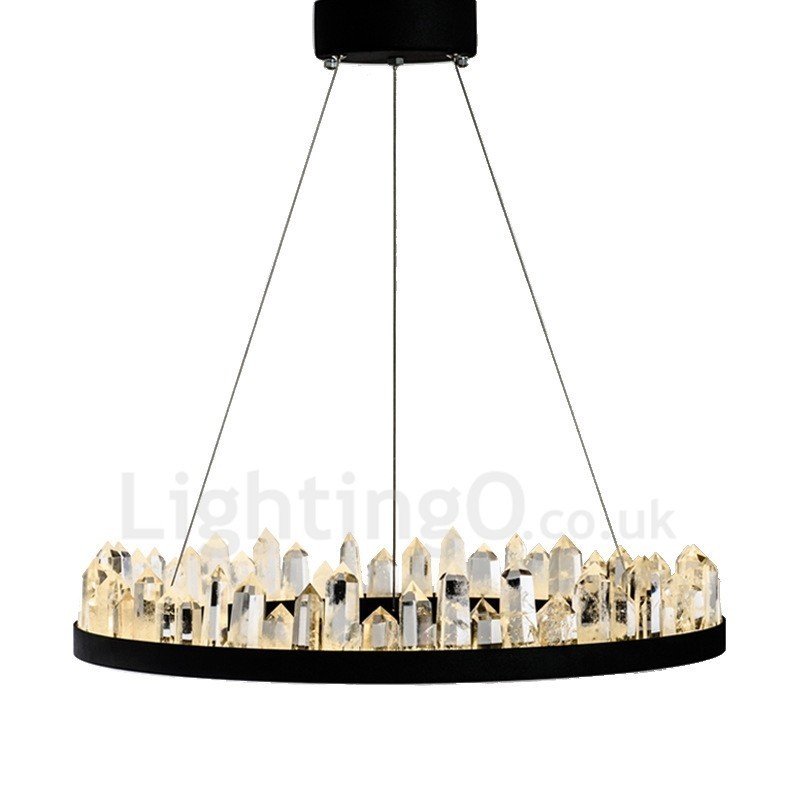 Suspension en cristal au design circulaire exquis et tendance
