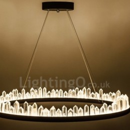 Suspension en cristal au design circulaire exquis et tendance