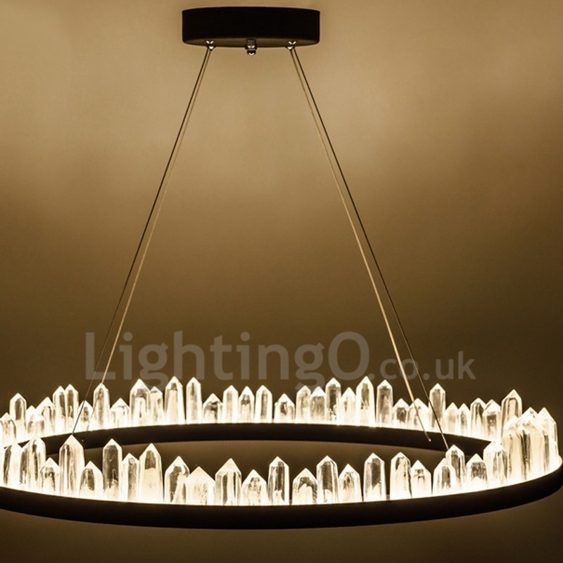 Suspension en cristal au design circulaire exquis et tendance
