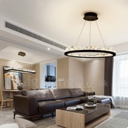 Suspension en cristal au design circulaire exquis et tendance