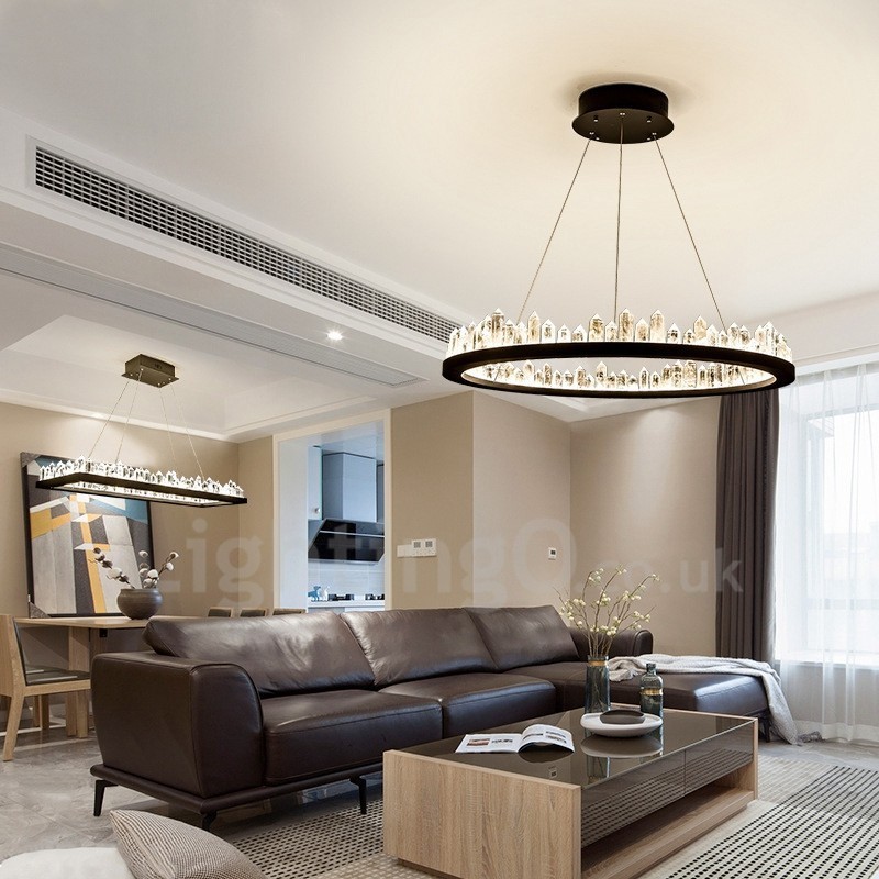 Suspension en cristal au design circulaire exquis et tendance