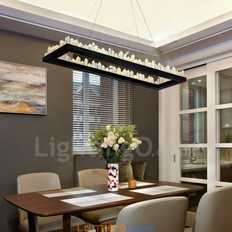 Suspension rectangulaire en cristal au design le plus récent Suspension rectangulaire en cristal au design le plus récent