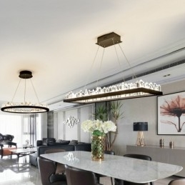 Suspension rectangulaire en cristal au design le plus récent