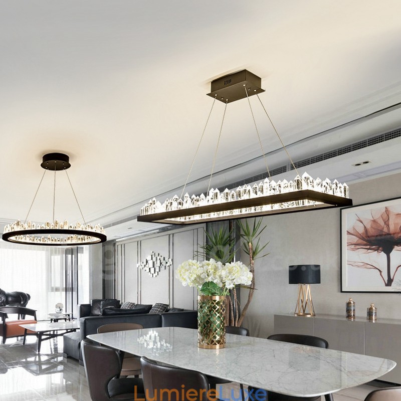 Suspension rectangulaire en cristal au design le plus récent