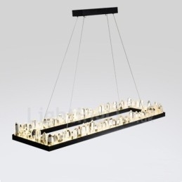Suspension rectangulaire en cristal au design le plus récent