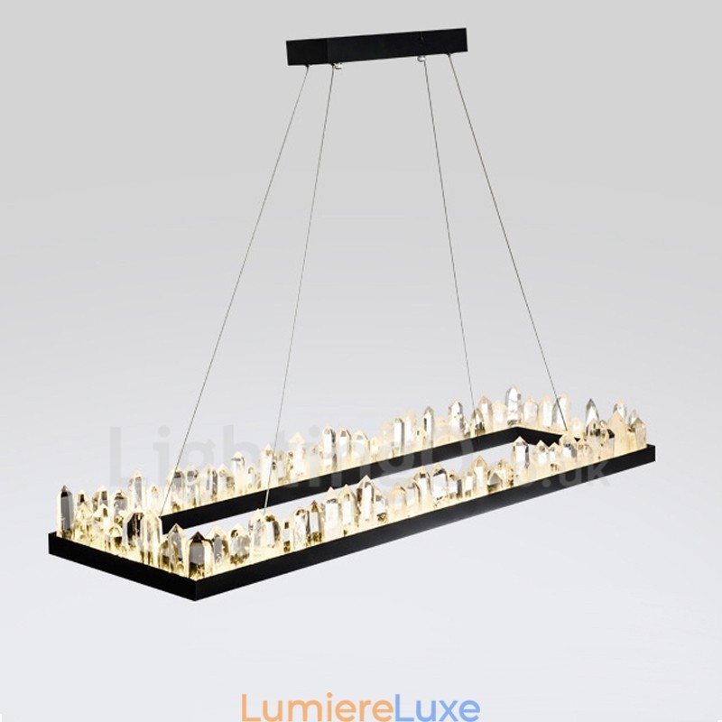Suspension rectangulaire en cristal au design le plus récent