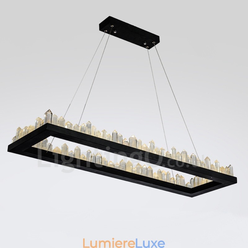 Suspension rectangulaire en cristal au design le plus récent