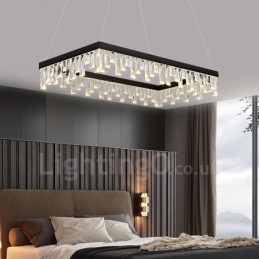 Suspension rectangulaire en cristal style nordique, éclairage postmoderne
