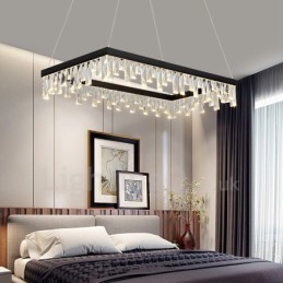 Suspension rectangulaire en cristal style nordique, éclairage postmoderne
