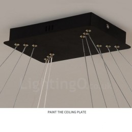 Suspension rectangulaire en cristal style nordique, éclairage postmoderne