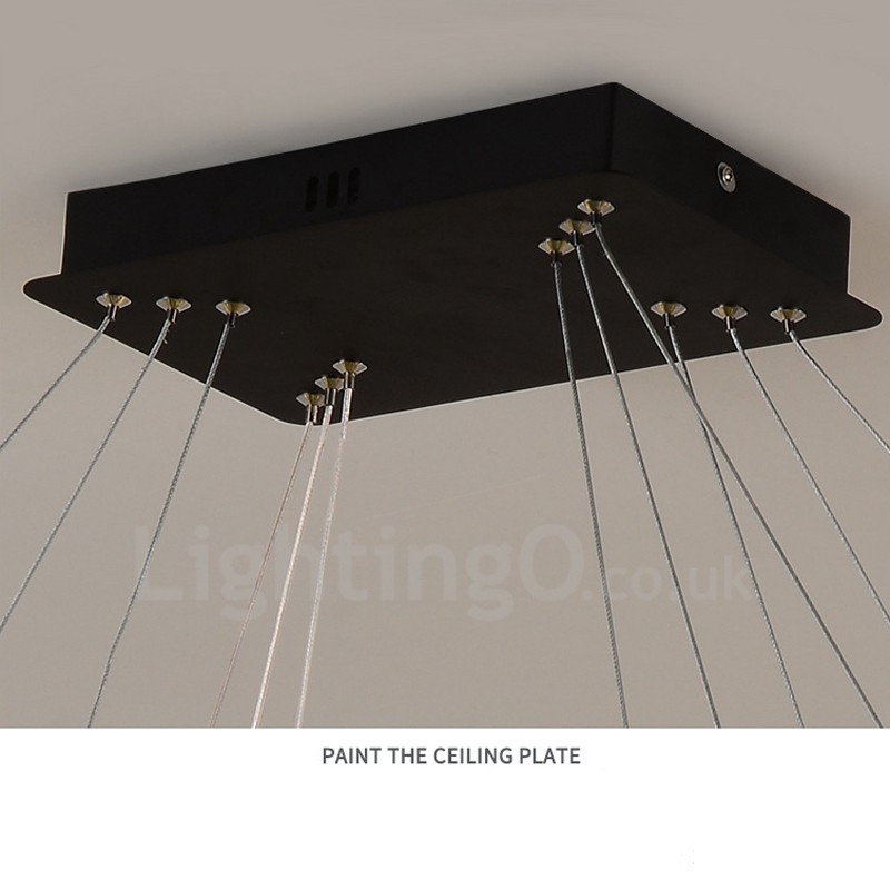 Suspension rectangulaire en cristal style nordique, éclairage postmoderne