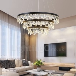 Suspension en cristal au design circulaire moderne