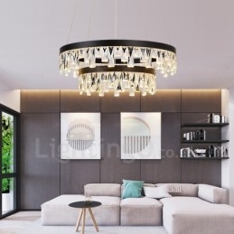 Suspension en cristal au design circulaire moderne