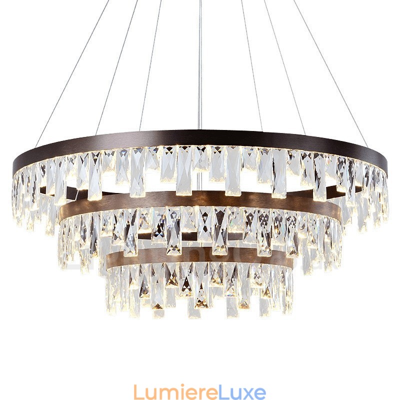 Suspension en cristal au design circulaire moderne