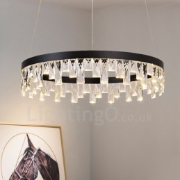 Suspension en cristal au design circulaire moderne