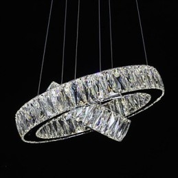 Lustre en cristal moderne à deux anneaux D2040 K9, grand luminaire de plafond en cristal pour la maison