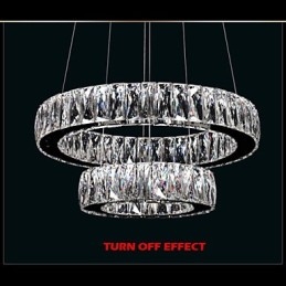 Lustre en cristal moderne à deux anneaux D2040 K9, grand luminaire de plafond en cristal pour la maison