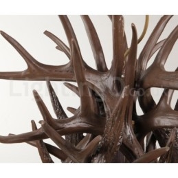Lustre rustique artistique rétro à 9 lumières en bois de cerf