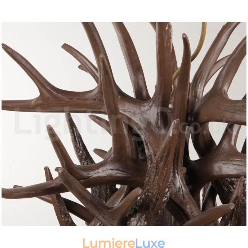 Lustre rustique artistique rétro à 9 lumières en bois de cerf
