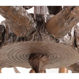 Lustre rustique artistique rétro à 9 lumières en bois de cerf