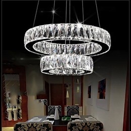 Lustre en cristal moderne à deux anneaux D2040 K9, grand luminaire de plafond en cristal pour la maison