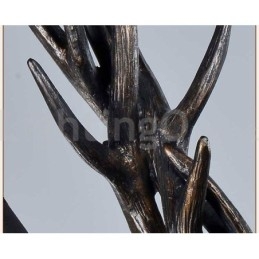 Lustre vintage rustique artistique rétro à 6 lumières en bois de cerf noir