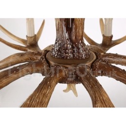 Lustre à bougie vintage rustique artistique rétro à 8 lumières en bois de cerf