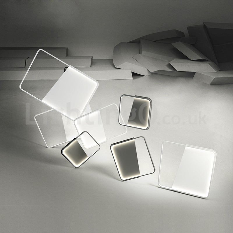 Plafonniers carrés en aluminium ultra-fins et minimalistes modernes de 5 cm à encastrer