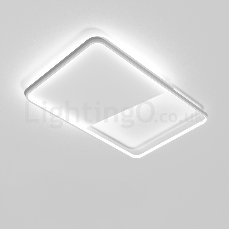 Plafonniers rectangulaires en aluminium ultra-fins et minimalistes modernes de 5 cm à encastrer