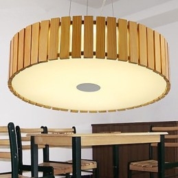 Lustre Mini Style Lanterne Bois Bambou