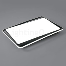 Plafonnier rectangulaire moderne noir et blanc à montage encastré