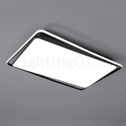 Plafonnier rectangulaire moderne noir et blanc à montage encastré