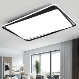 Plafonnier rectangulaire moderne noir et blanc à montage encastré
