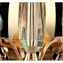Lustre en cristal de fer forgé doré de haute qualité à 6 lumières