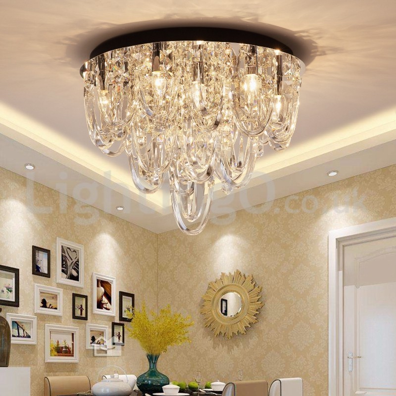 Plafonnier encastré en cristal de luxe, lampe moderne