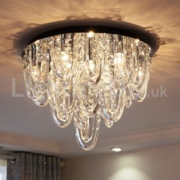 Plafonnier encastré en cristal de luxe, lampe moderne