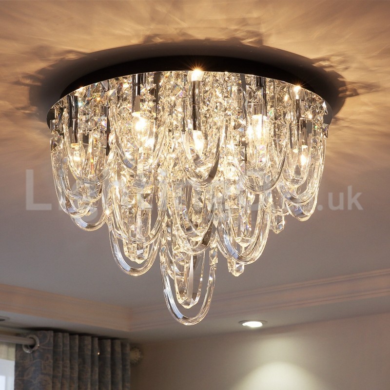 Plafonnier encastré en cristal de luxe, lampe moderne