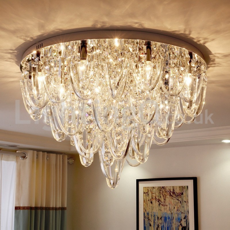 Plafonnier encastré en cristal de luxe, lampe moderne