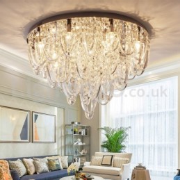 Plafonnier encastré en cristal de luxe, lampe moderne