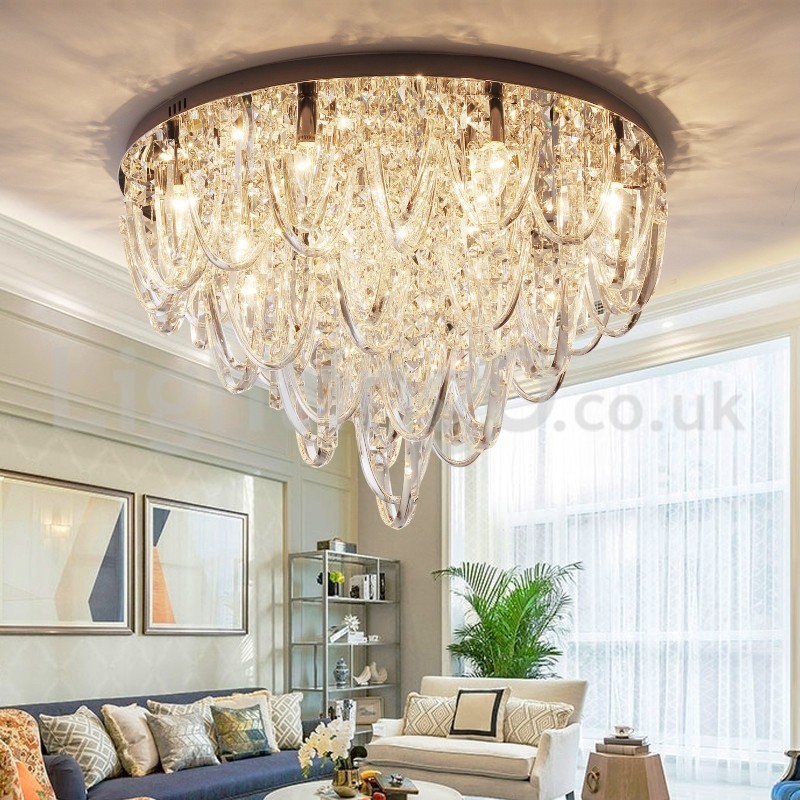 Plafonnier encastré en cristal de luxe, lampe moderne
