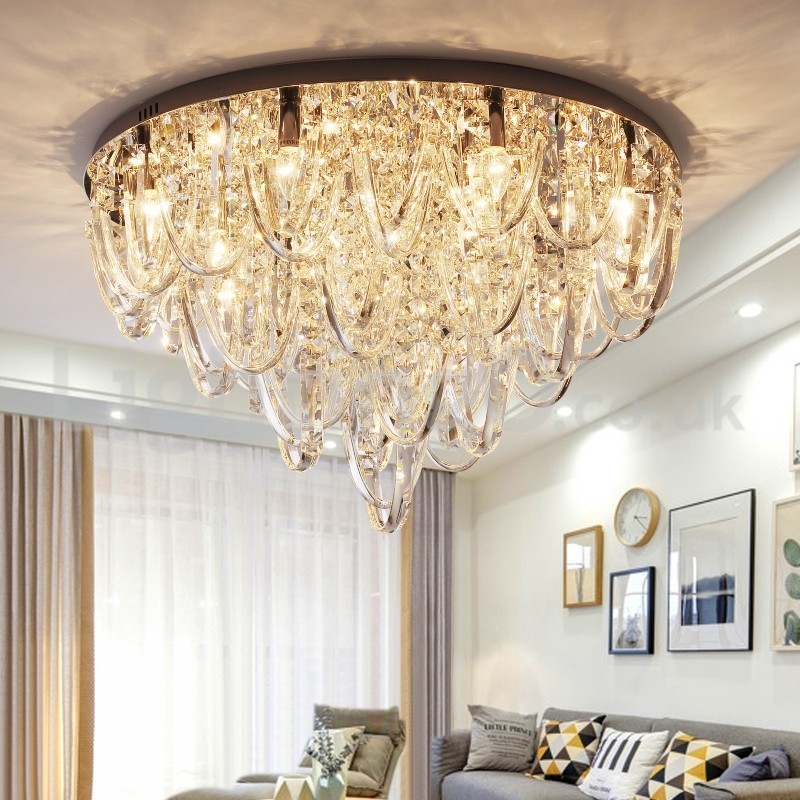 Plafonnier encastré en cristal de luxe, lampe moderne