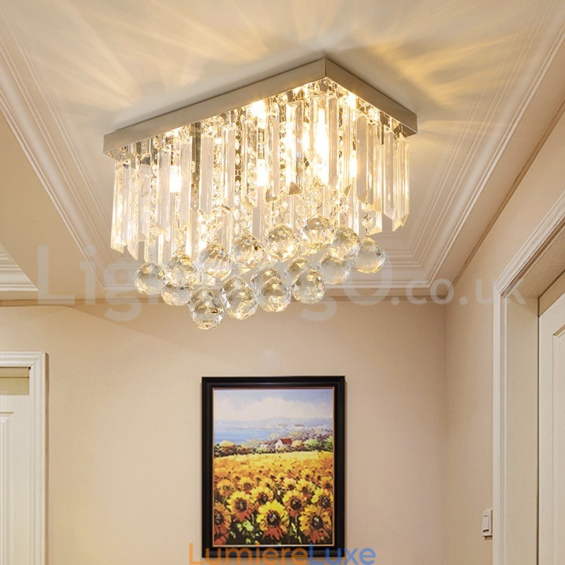 Plafonniers encastrés contemporains carrés en cristal