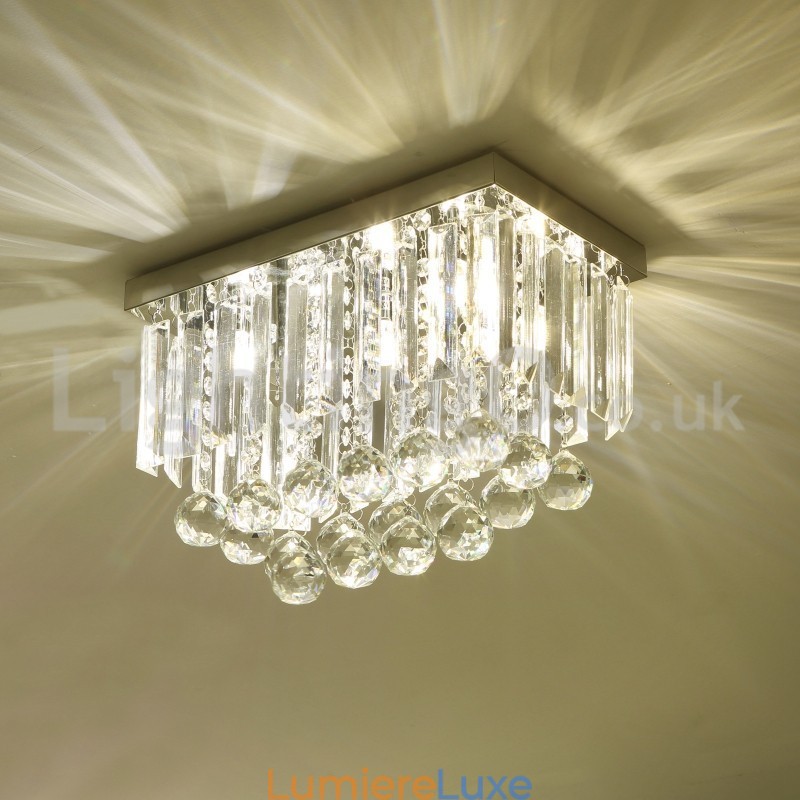 Plafonniers encastrés contemporains carrés en cristal