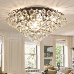Plafonniers contemporains ronds en cristal de 30 cm et 55 cm