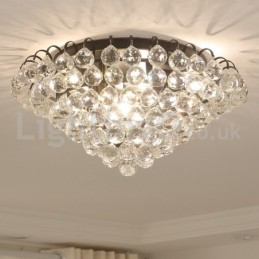 Plafonniers contemporains ronds en cristal de 30 cm et 55 cm