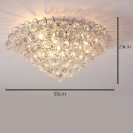 Plafonniers contemporains ronds en cristal de 30 cm et 55 cm
