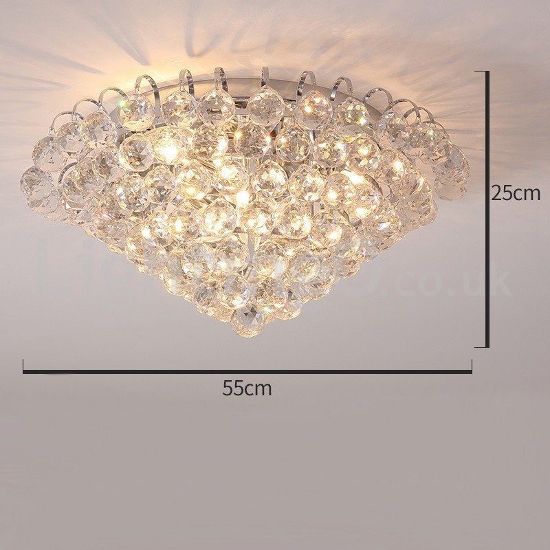 Plafonniers contemporains ronds en cristal de 30 cm et 55 cm