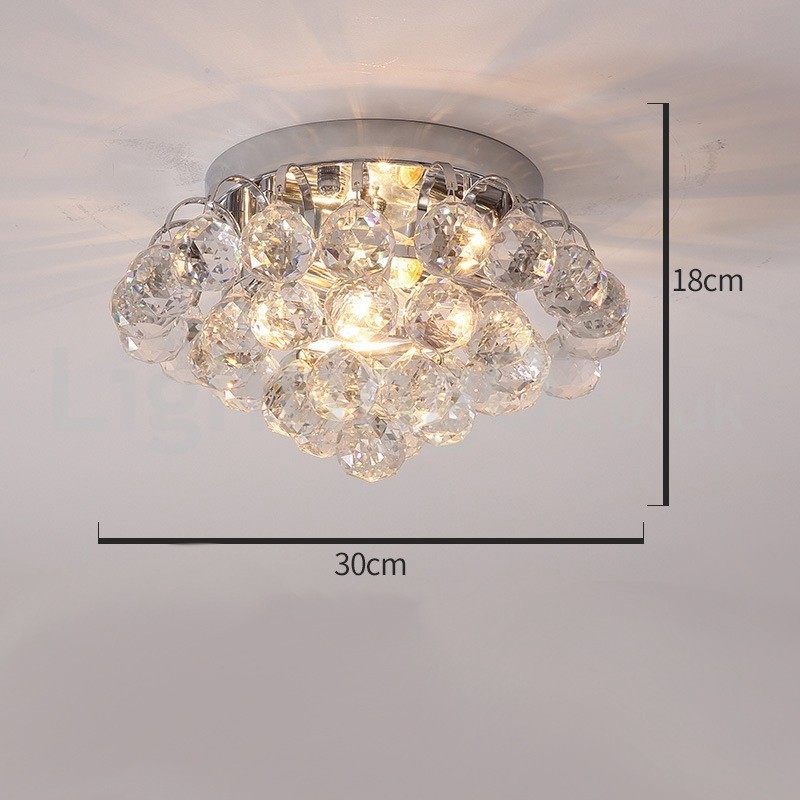 Plafonniers contemporains ronds en cristal de 30 cm et 55 cm